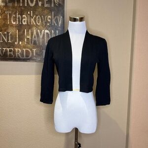 Ann Taylor Bolero Cropped Shrug Cardigan Black